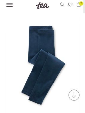 Tea Collection Bedford Blue Velour Leggings - Blue